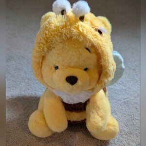 Disney Store Official Honeybee Pooh Stuffed Toy Medium Wings Yellow